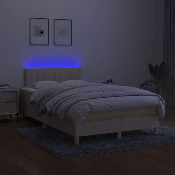 VidaXL Slatted Bed Base with Mattress and LED, Upholstered Bed, Double Bed, Adult Bed for Interior Bedroom, 3133866