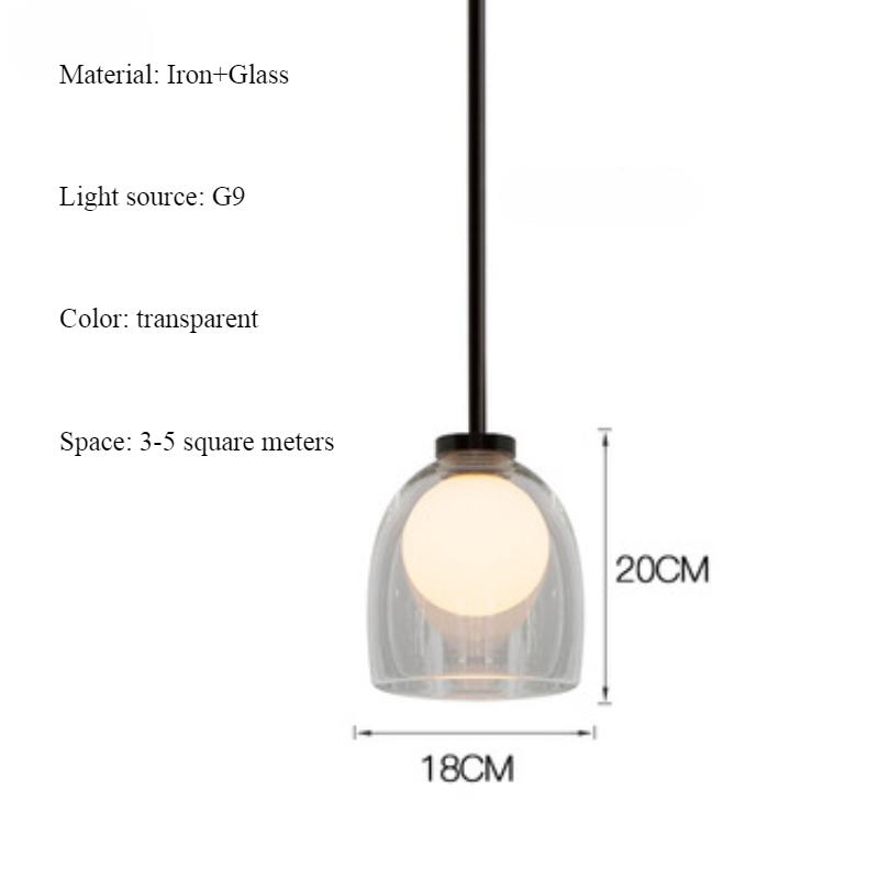 

Стеклянный подвесной светильник в скандинавском стиле для ресторана, современный минималистский прикроватный бар, подвесная линия, минималистский дизайнер, креативная стойка Warm White