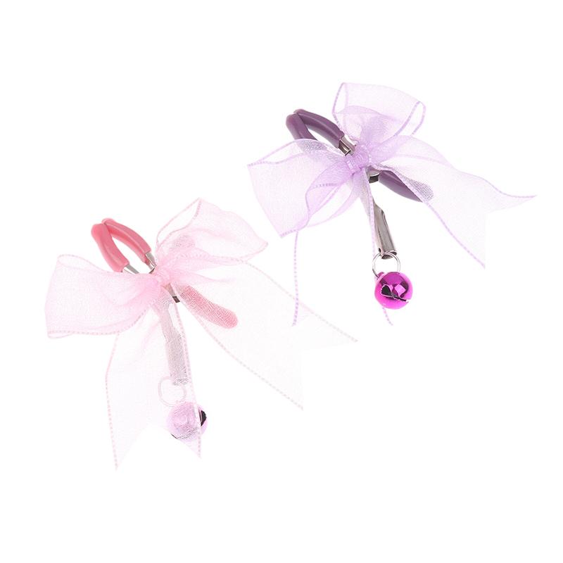 1 Pair Bells Lace Metal Bondage Nipple Clamps Chain Clips Labia Slave Women Toys Adult Sex Games Breast Stimulate