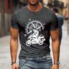 Funny Motorbike T-Shirt Men's Mountain Adventure T Shirt Hip Hop Streetwear Short Sleeve Top Motorcycle Travel Compass Tshirt