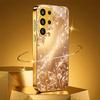 Golden Glittering Floral Pattern Phone Case S26 Ultra Case S25 Ultra Case Glass for Samsung Galaxy S26 S25 S24 S23 FE Ultra Plus