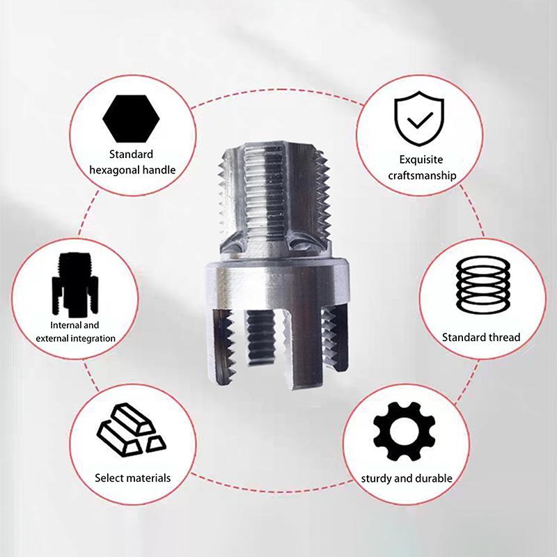 1/2" 3/4" PPR Threader Integrated Internal External Pipe Threading Tool Electric Drill Compatible PVC Pipe Threader Kit
