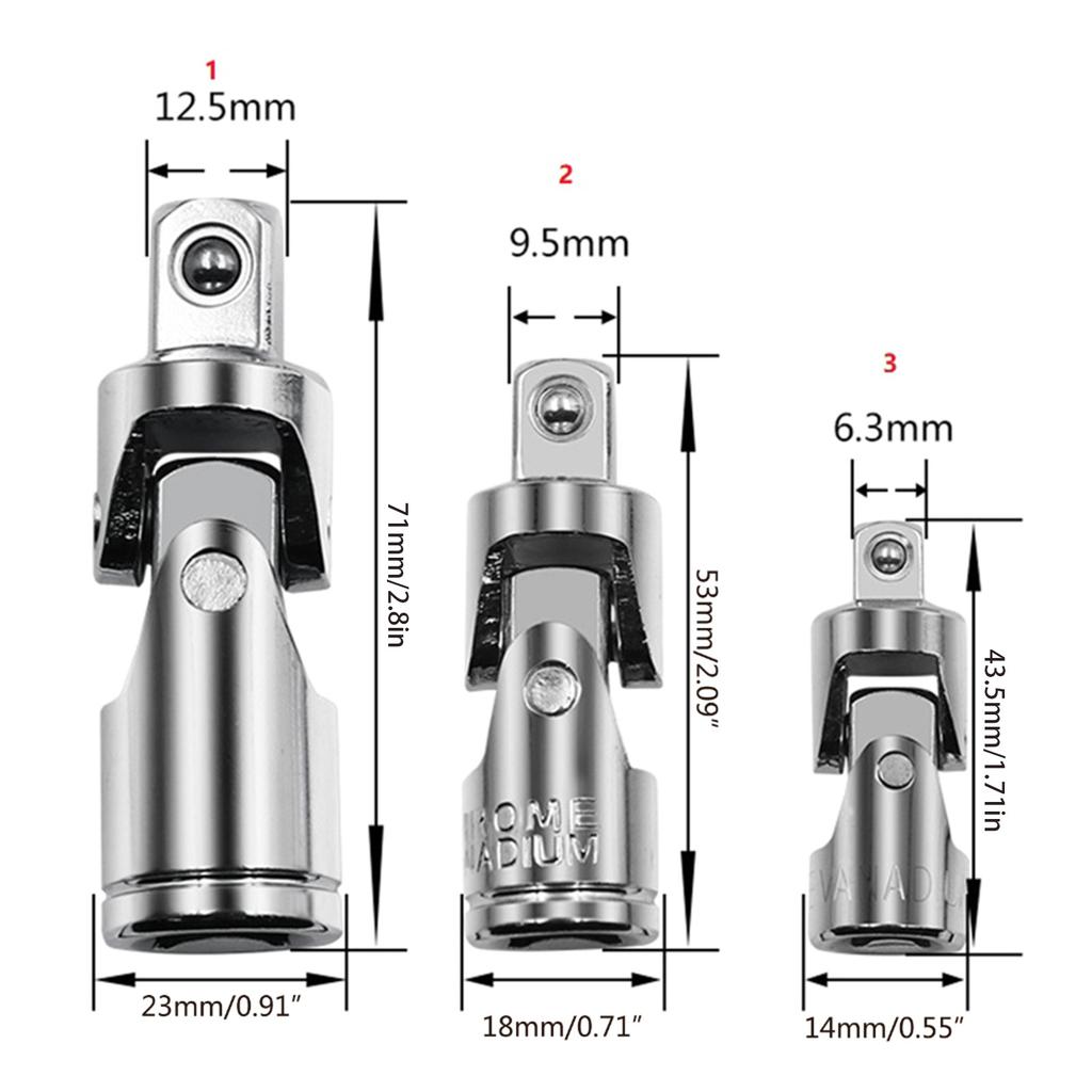 3/8"  Drive Universal Impact Joint CR-V Steel Universal Joint Socket Impact Rated Socket Adapter Hand Tools