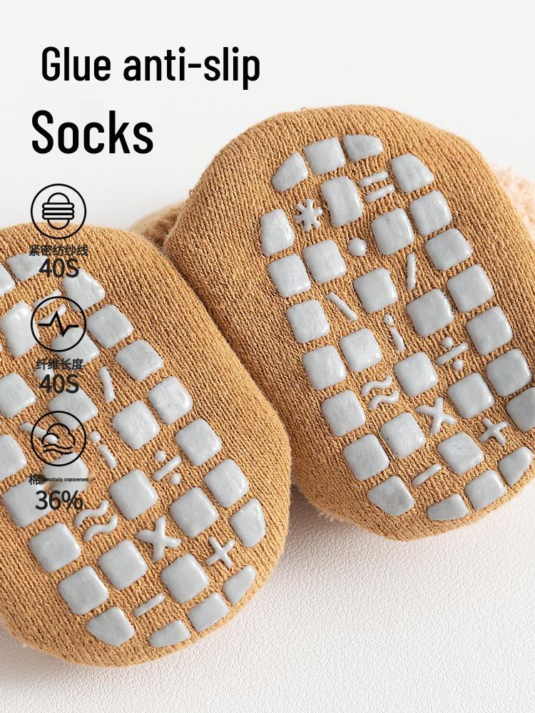 Thick Fleece-Lined Mid-Calf Socks for Newborns - Cotton, Warm, and Loose-Fit for Autumn and Winter