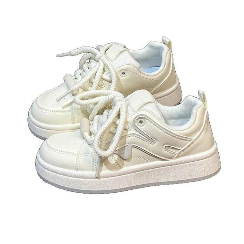 Thick-soled Heightening Little White Shoes Women's Spring New Fashion Lace-up Single Shoes Student Casual Sports Board Shoes