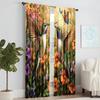 2 Pcs   Versatile Polyester Transparent Curtains for Home Decoration Hummingbird & Lavender Butterfly for Use In Bedrooms and
