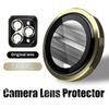 1Set Camera Lens Protector Metal Ring For iPhone 16 15 14 13 12 11 Pro Max 16 Plus 13 12 mini Full Cover Camera Tempered Glass Protective film