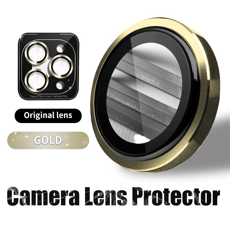 1Set Camera Lens Protector Metal Ring For iPhone 16 15 14 13 12 11 Pro Max 16 Plus 13 12 mini Full Cover Camera Tempered Glass Protective film