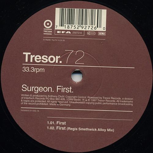 

12inch Record SURGEON - First TRESOR72 Tresor 1997 Germany Dance & Electronica Used