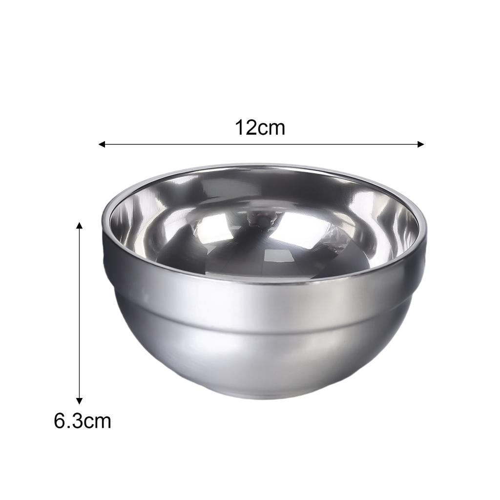 Stainless Steel Anti Scalding Bowls Double-layer Thickened Soup Rice Bowls Salad Ice Cream Dessert Bowl Kitchen Dining Tableware