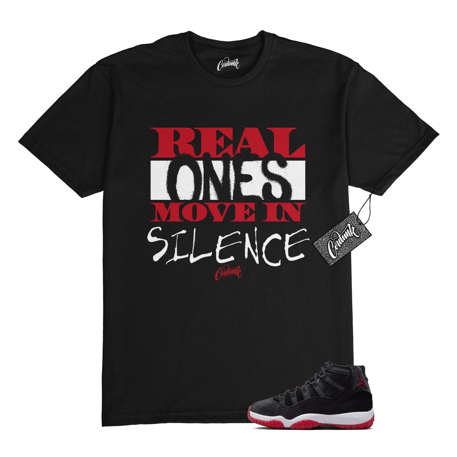 

11 Bred Velvet Gym Red 2024 Black White T Shirt to Match REAL 4XL