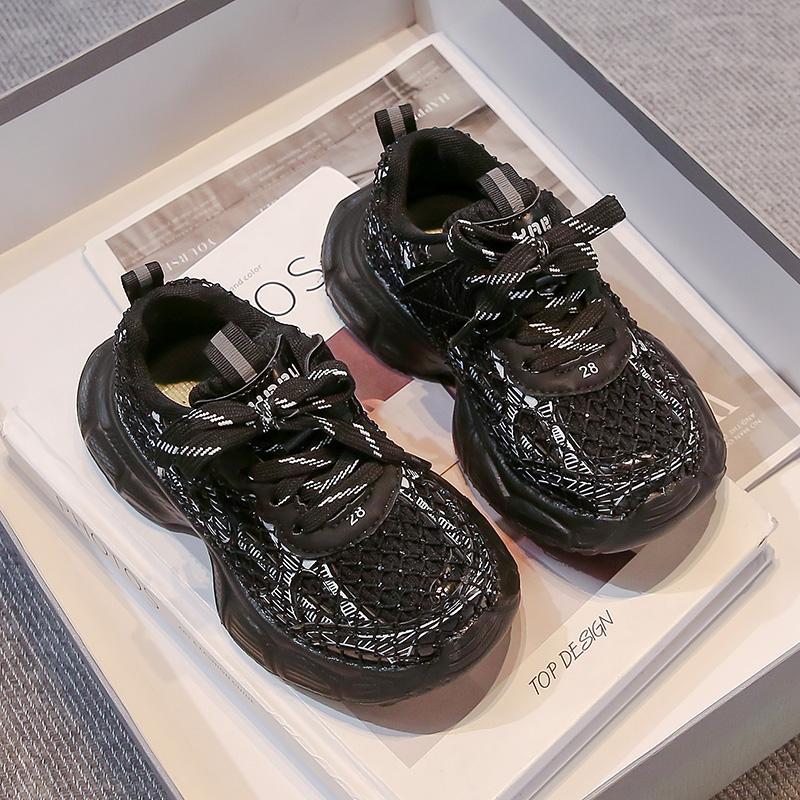 Students Sneakers Handsome Comfort Kids Basketball Shoes Mesh Breathable 2025 New Children Sports Shoes Thick Soft Sole Trendy