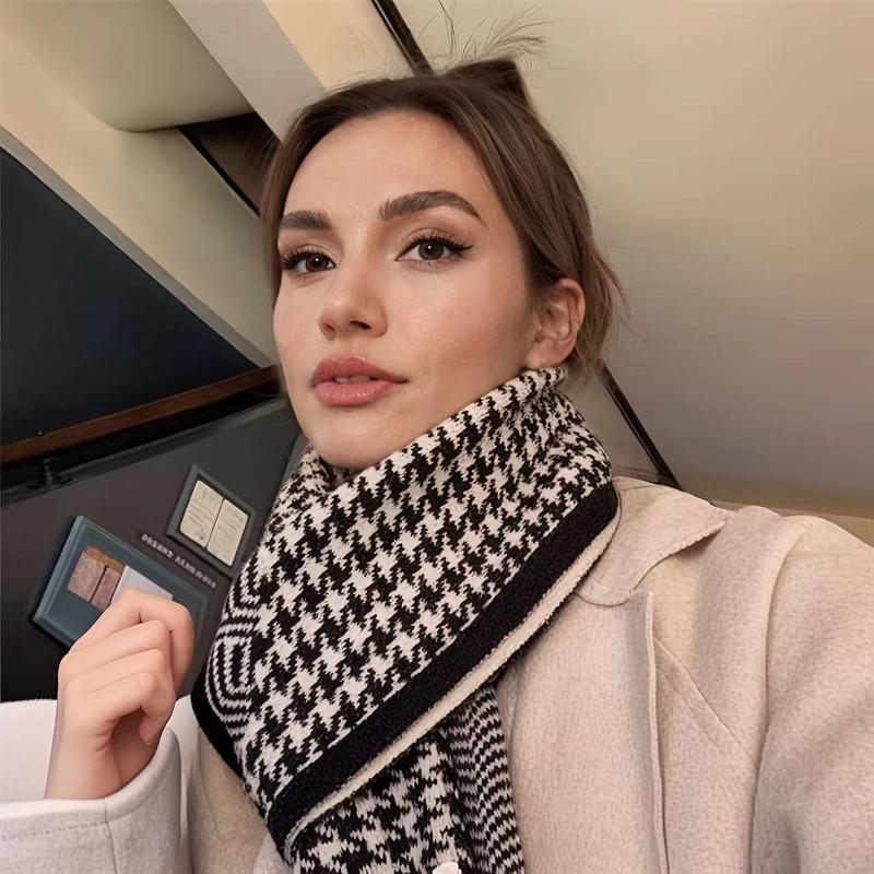 Sciarpa femminile invernale nuova atmosfera senso di double-sided studenti carino caldo ispessito maglia senso di anziano di sciarpa