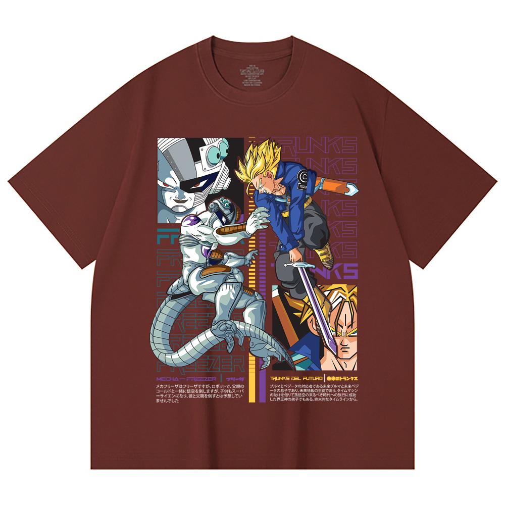 230 Gsm 100% Cotton Dragon Ball V50 Trunks Freeza Print Unisex Heavy Cotton T Shirt