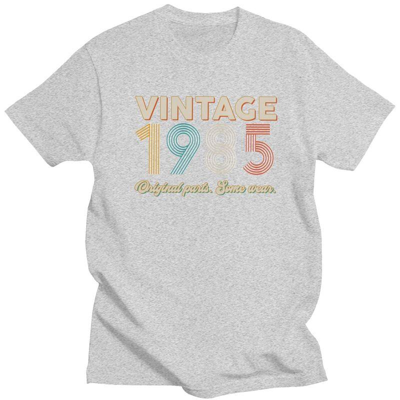 Custom Vintage Original Parts Some Wear 1985 40th Birthday T Shirt Men Short Sleeve 100 Cotton Tshirt Casual Tee Tops