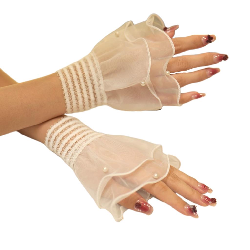 Decorative Lace Sleeves for Women Girl Elegant Wrist Cuff Detachable Faux Sleeves Sweater Ruffle Cuffs Fashion Accessory