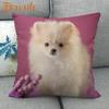 Nice Pomeranian Dog Pillowcase Bedroom Home Decorative Cover 45x45cm Square Zipper Pillow Cases Cotton Linen Fabric No Fade