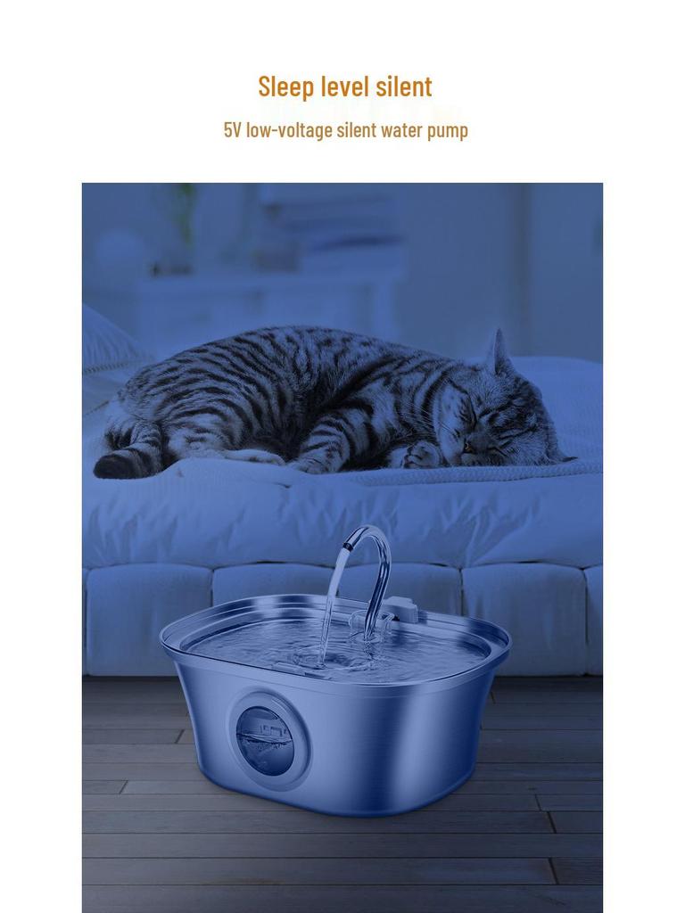 3.2L Swan Neck Stainless Steel Pet Drinking Fountain with Automatic Water Circulation & Filtration for Cats and Dogs