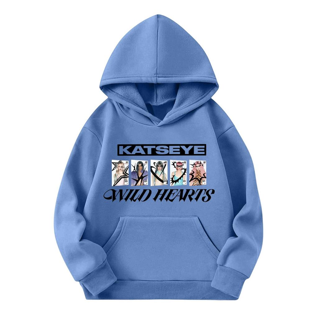 Girls Long Sleeve Hoodie with Graphic Print and Pockets Trendy Casual Pullover for Kids