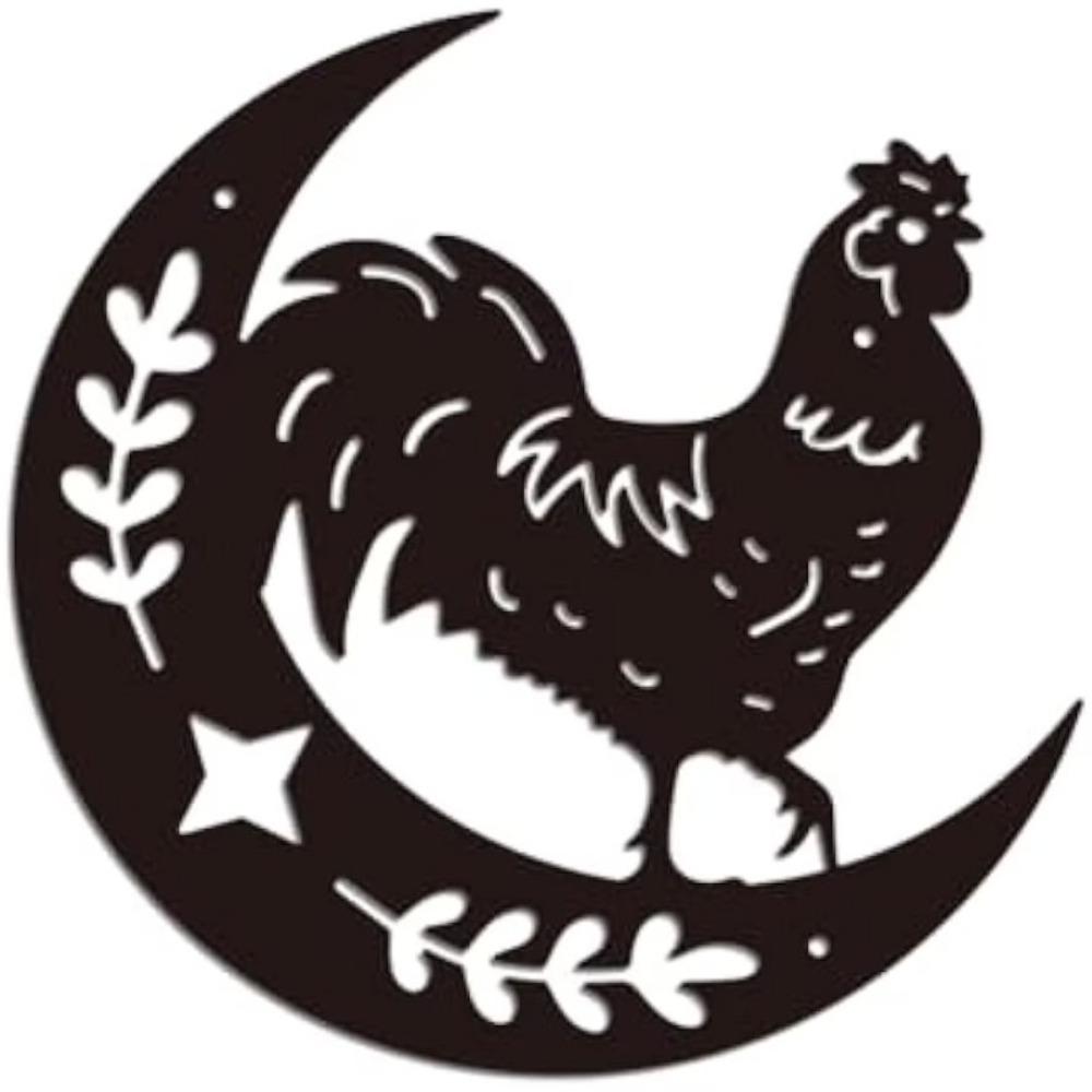 

1 pc Iron Wall Art Rooster Matte Finish for Front Porch Living Room Kitchen 280x280x1mm