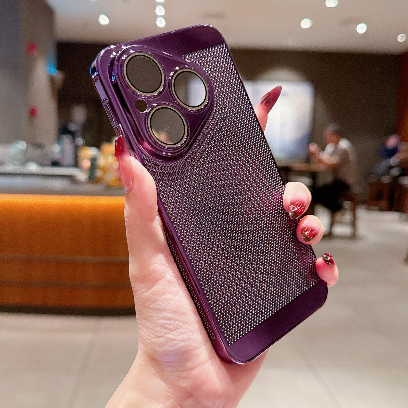 

Plating Heat Dissipation Breathable Grid Case For Huawei Pura 80 70 P60 Art P50 Camera Protection Hollow Mesh Hard Back Cover Huawei P60 Art темно-фіолетовий колір