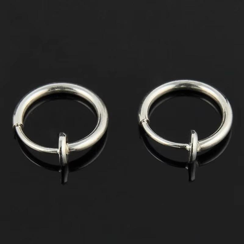 1 Pair Nose Lips Ring Spring Clip Hoop Earring Unisex Piercing Septum
