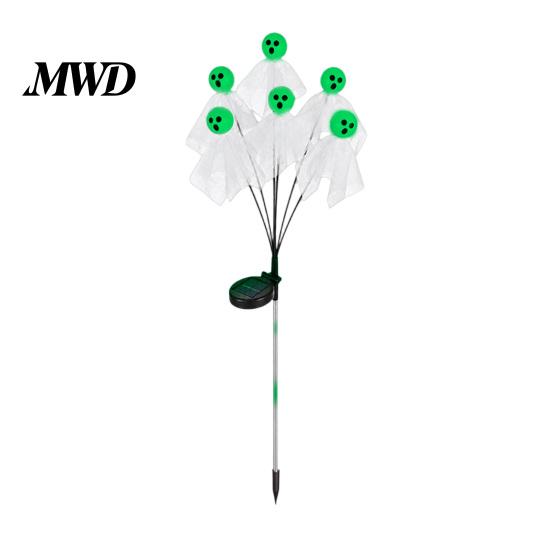 Spooky Lawn Path Lighting Halloween Swaying Ghost Outdoor Decorations, Solar Powered Stake Light, 6 LEDs Decorative Garden Stakes Pathway Lights,