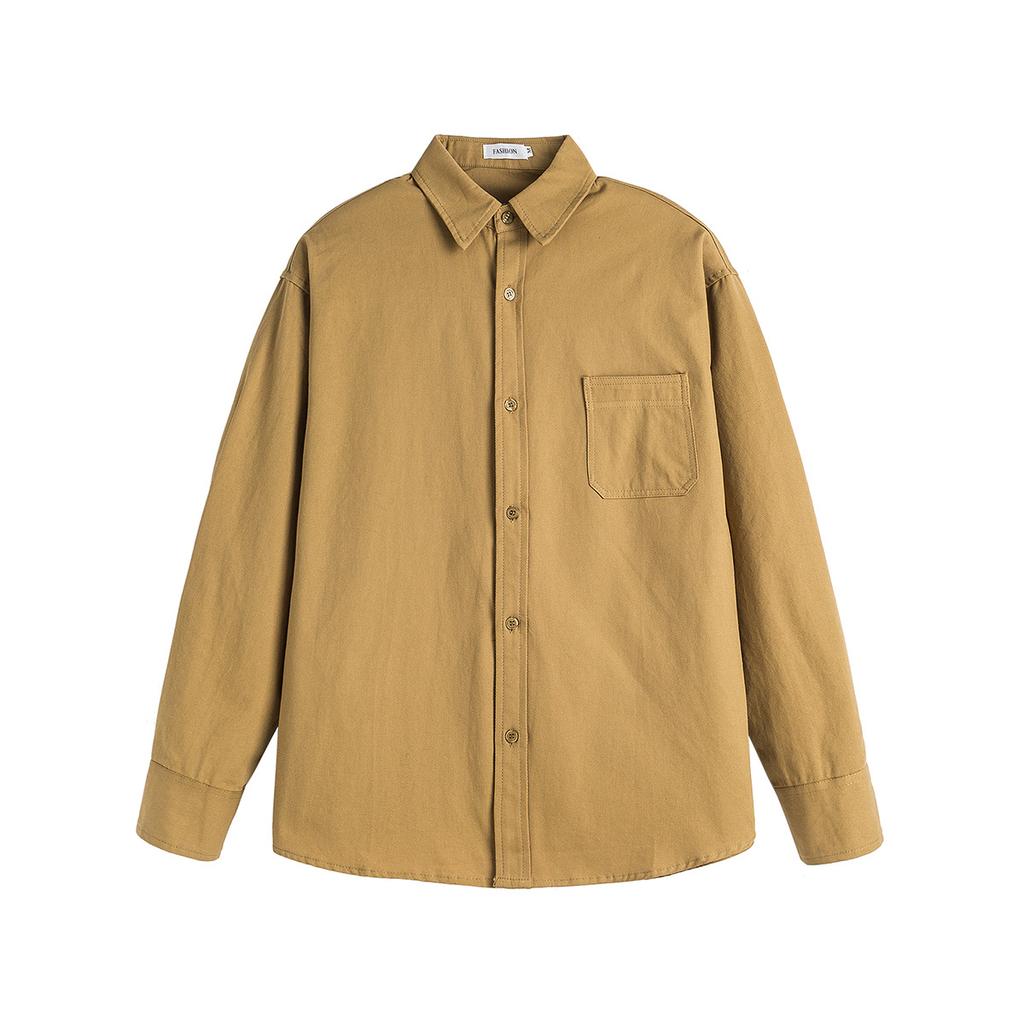 Simple and versatile handsome shoulder sleeves long-sleeved shirt autumn and winter men's cotton shirt