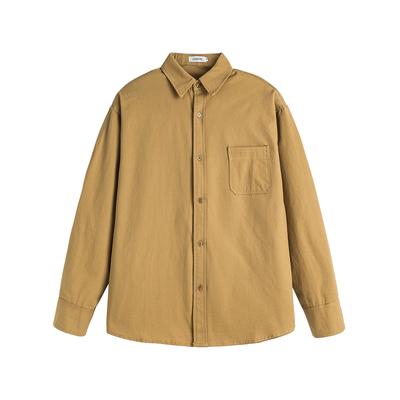 Simple and Versatile Handsome Shoulder Sleeves Long-sleeved Shirt Autumn and Winter Men's Cotton Shirt