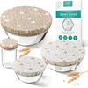 Resuable Bowl Covers for Bread Proofing-Beeswax Bowl Covers Resuable, 4/ 6/ 8/10 Inch - Elastic Cotton Fabric for Sourdough Bread Proofing Cover,