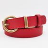 Small Two-piece Pin Buckle Imitation Leather Belt for Women's Dress Decorative PU Belt