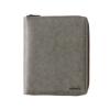 Rhodia Notepad Synthetic Leather PU Round Zip Case (Includes One Rhodia No. 16 5mm Grid Orange Notepad) Gray (cf16purzgy)