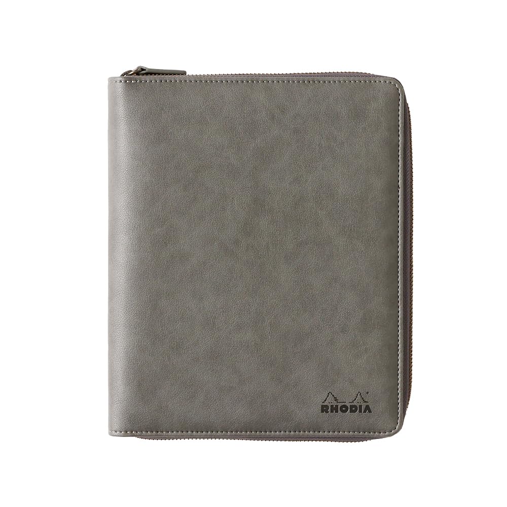 

Rhodia Notepad Synthetic Leather PU Round Zip Case One Rhodia 16 5mm Grid Orange Gray (Includes No. Notepad) (cf16purzgy) серый
