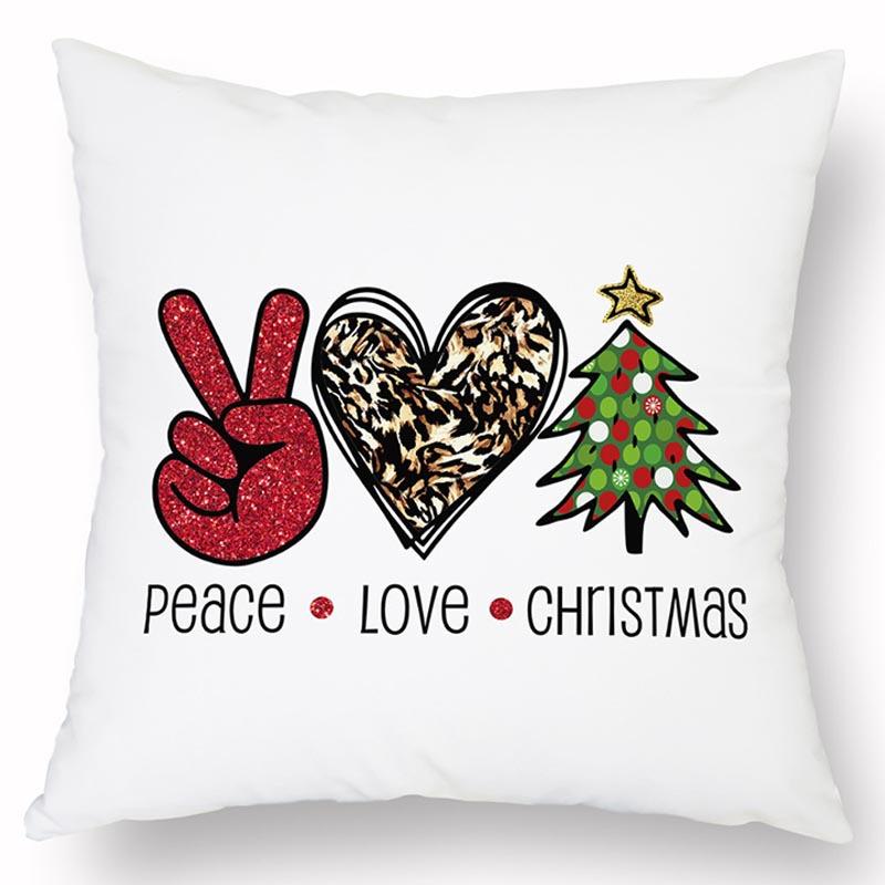 Νέα Χριστουγεννιάτικη Λινή Τυπωμένη Μαξιλαροθήκη Σπίτι Καναπές Σαλόνι Διακοπές Ανθεκτικό στη Βρωμιά Μαξιλάρι