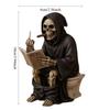 New Middle Finger Toilet Death Statue Resin Craft Halloween Decor Gift
