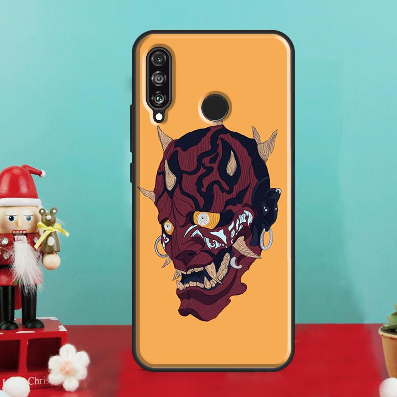 Japanese Samurai Oni Mask For Huawei Nova 7i 8i 11i 12i 12s 9 10 SE Y90 Y60 Y70 Y72 Y61 Y91 P30 P40 Lite P60 Pro Case