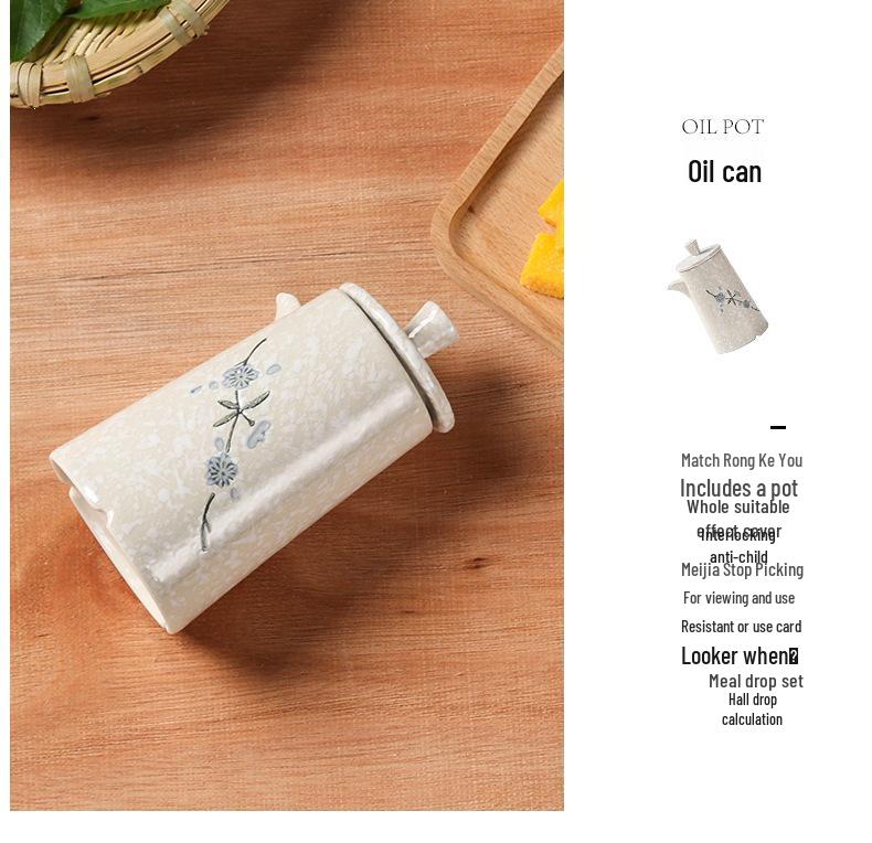 Ceramic Seasoning Jar with Lid & Spoon for Salt, Pepper, Sugar & Sauces