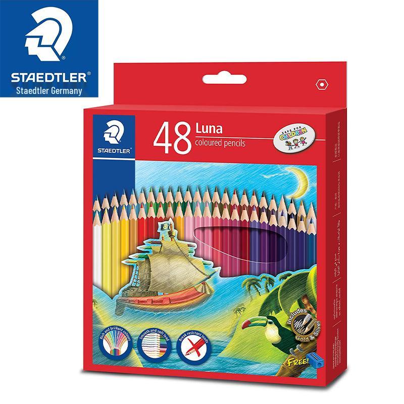 STAEDTLER LUNA 136 C48 Colored Pencils with Sharpener - 48 Colors HB