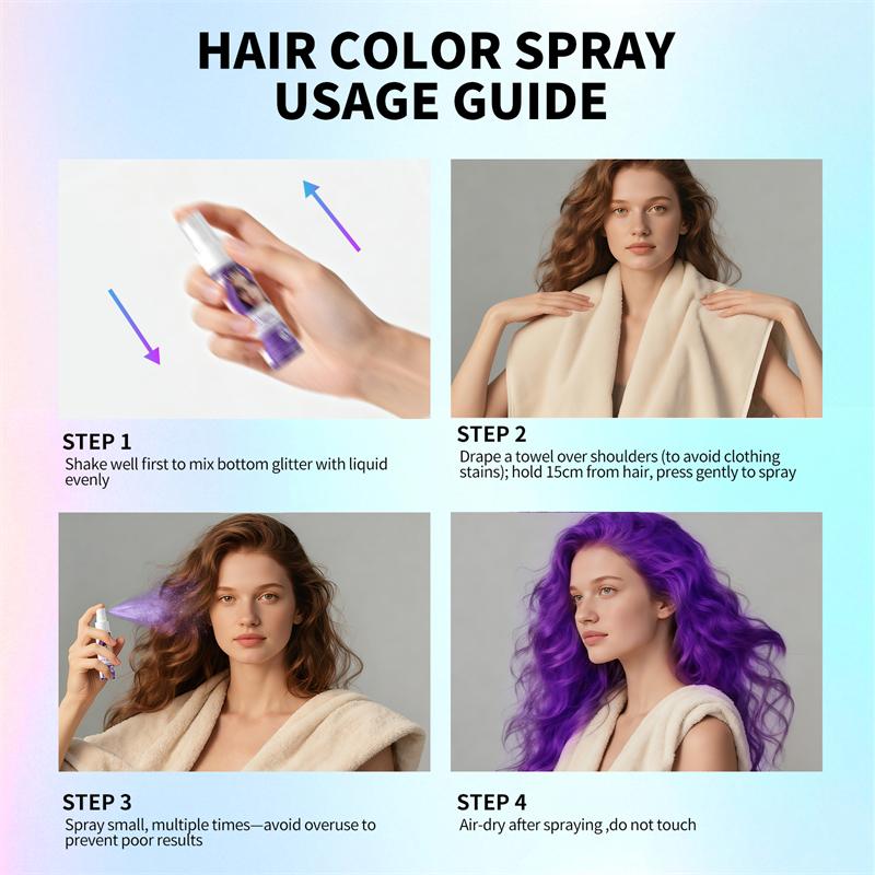 Spray para coloración de cabello, 8 colores