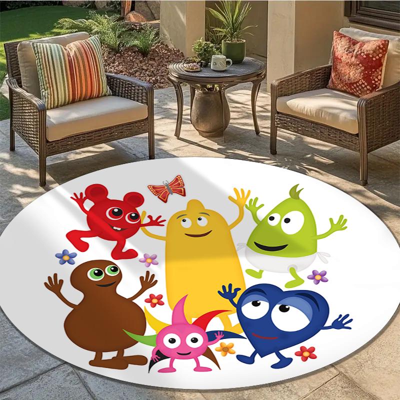 Babblarna Round Area Rug,Carpet Rug for Living Room Bedroom Sofa Playroom Decor,Non-slip Floor Mat28