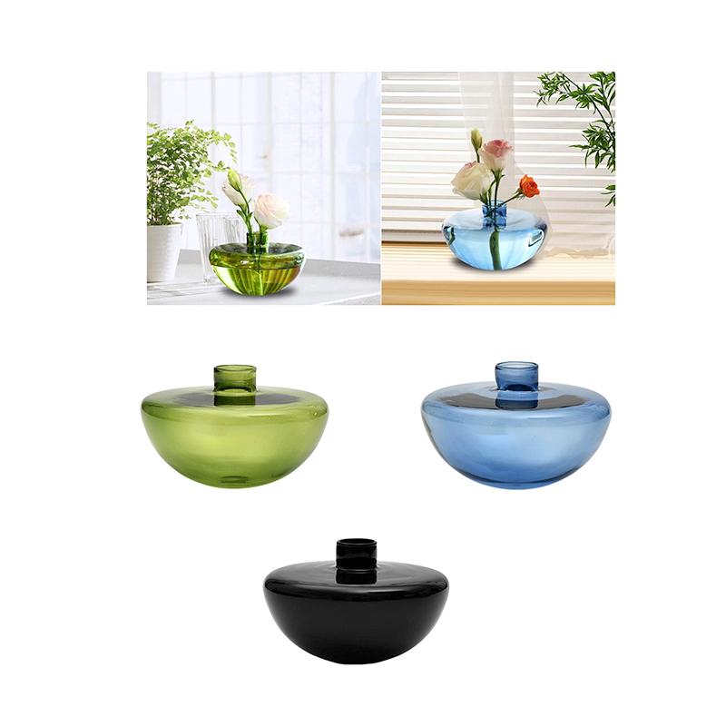 1PCS Half-Moon Shaped Decorative Bowl Creative Multi-functional Blue Aroma Diffuser Bottle Colorful 12.5x8.5cm