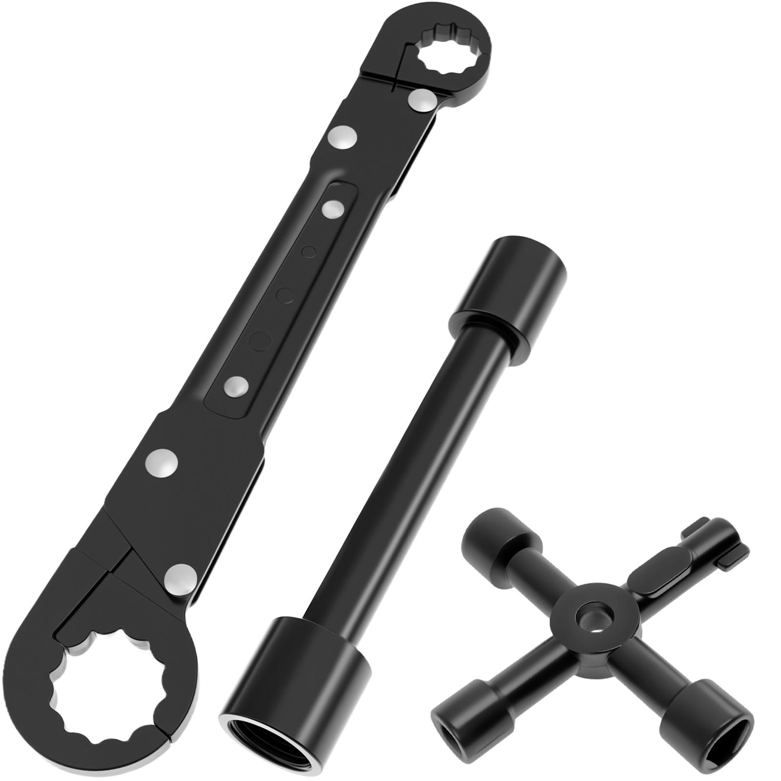 Carbon Steel Plumber Wrench Universal Adjustable Wrench Tool Set Multifunctional Large Opening Double-Ended Pipe Live Mouth Plie