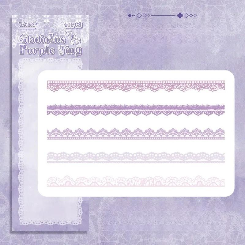 30 Stück/Beutel Florale Spitze Skalierbare Scrapbooking-Aufkleber PET Transparente Abziehbilder für DIY Handkonto Handyhülle Spiegel Bastelarbeiten