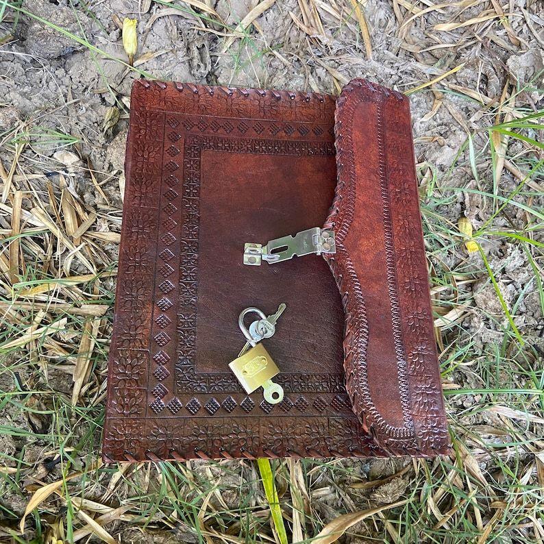 Lockable Leather Journal: Embossed Book of Secrets, Diary