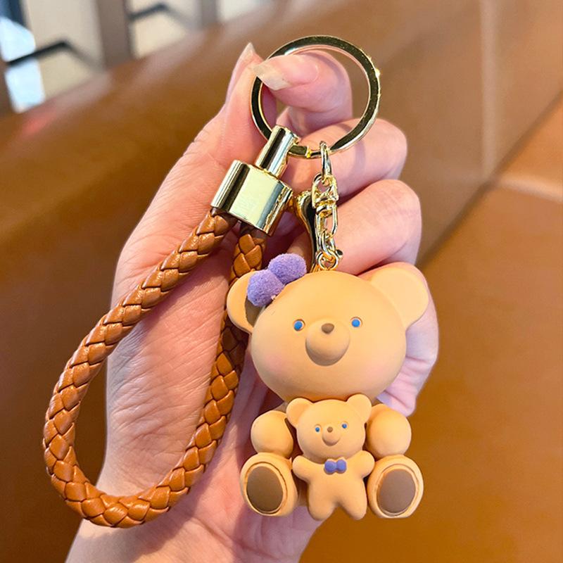 Брелок Медвежонок Обнимашка Милый Забавный Животное Брелок для Ключей Автомобиля Подвеска Женская Изящная Подвеска на Сумку Брелок
