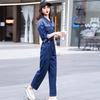 Denim Tooling Jumpsuit Women's Spring and Autumn New Splicing Plaid Design Sense Fashion Popular Jumpsuit