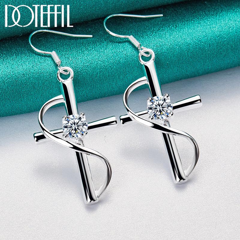 

Серьги с цирконом ААА, серебряные ювелирные изделия 2.00*3.20cm
