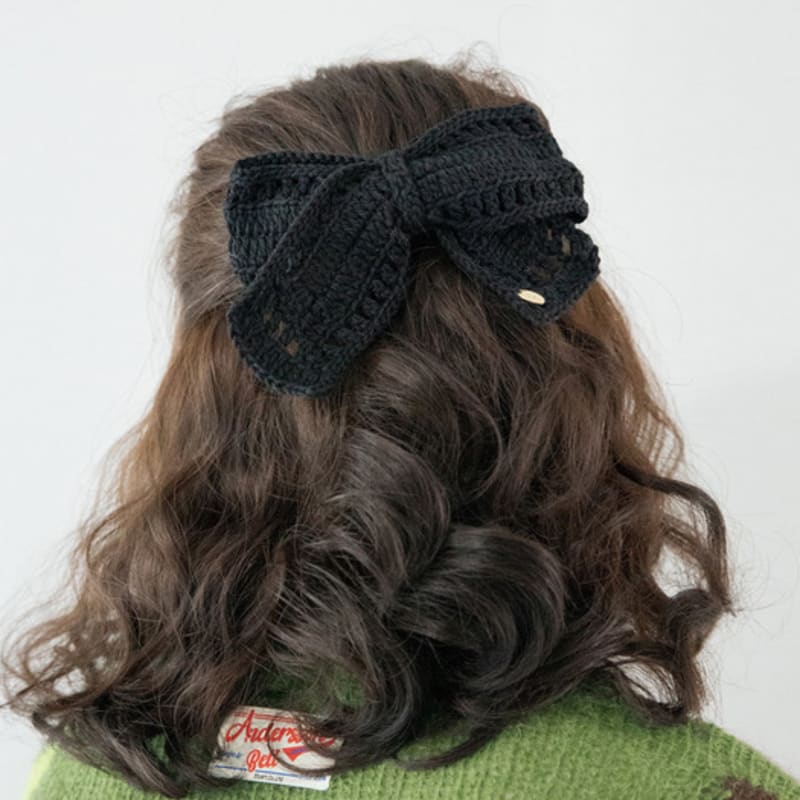 MERRYMOTIVE Special Crochet Knitted Ribbon Hairpin (4colors)