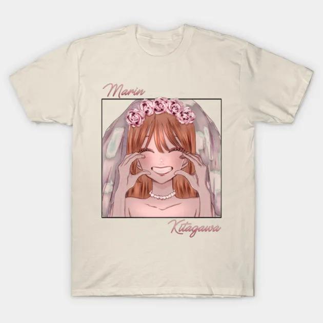 

My Dress-Up Darling Marin Kitagawa Evening Dress Anime Graphic T-Shirt Unisex Casual Cotton T-shirts XXXL
