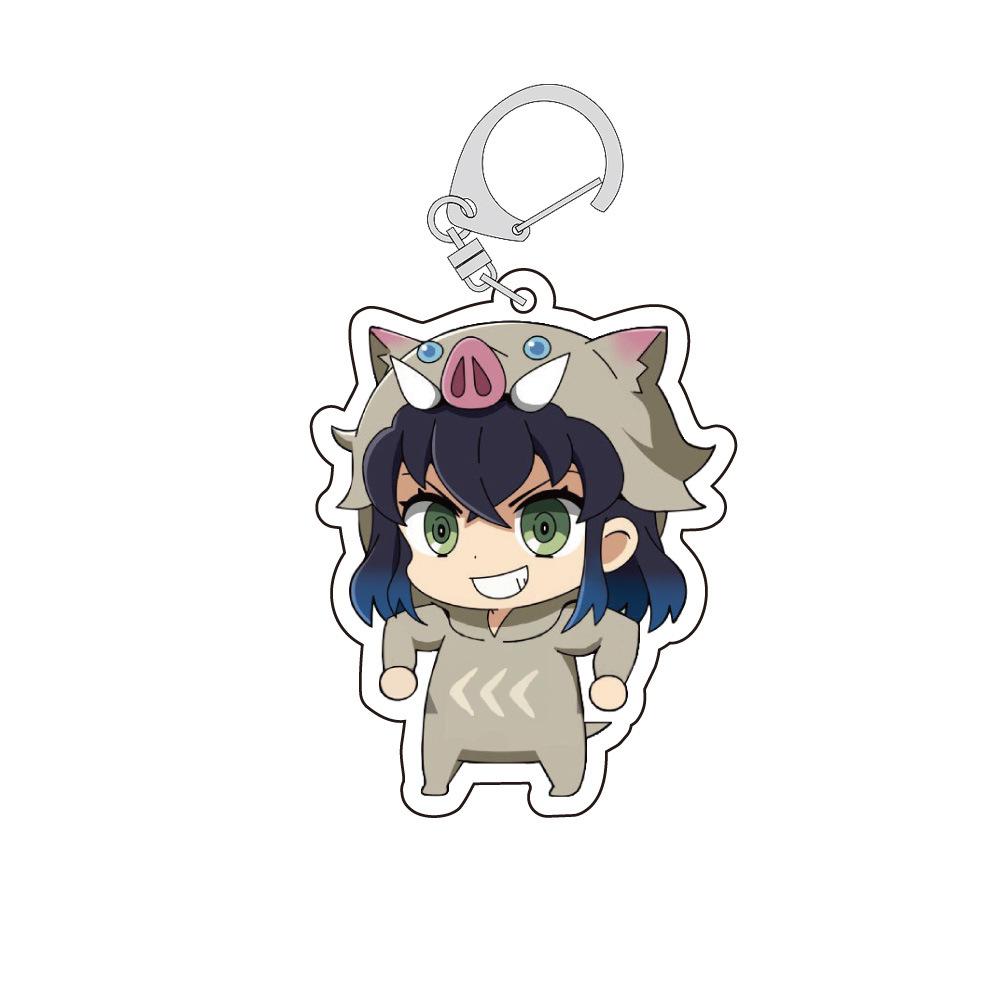 Demon Slayer Kimetsu Yaiba Anime Pajamas Series Tanjiro Kamado Tokito Muichiro Acrylic Double Sided Keychain Transparent no Carry Mini Lightweight 55mm